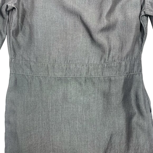 long sleeve shirt dress dark grey button down tunic sz SMby STANDARD GRACE - Picture 13 of 16